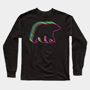 Bear 80s Neon Long Sleeve T-Shirt